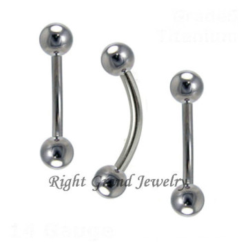 Hotsale titane sourcil matériel bijoux 16 Gauge Curved Barbell bijoux de corps